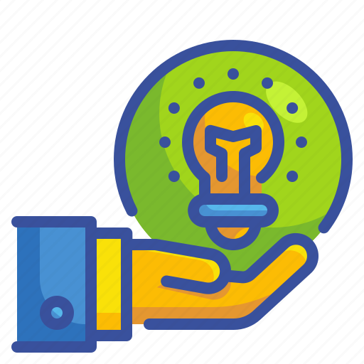 Bulb, business, hand, hold, idea, innovation, ownership icon - Download on Iconfinder