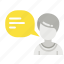 consulting, speech bubble, talking, user 
