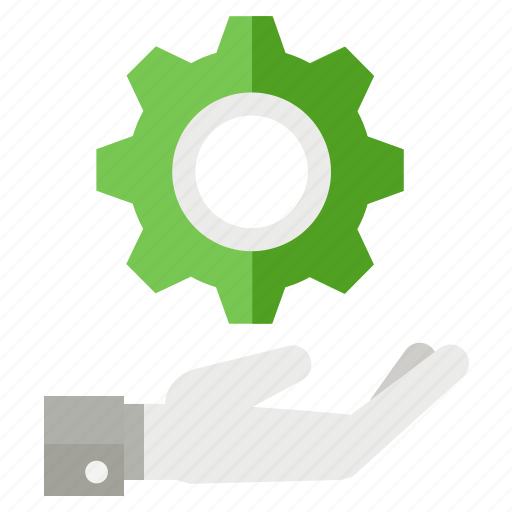 Cogwheel, gear, hand, solutions icon - Download on Iconfinder