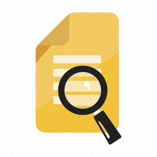 Document, file, magnifier, read, reference, search, text icon - Download on Iconfinder