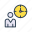 avater, clock, profile, schedule, time 