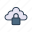 cloud, lock, protection, secure, server 