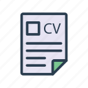 cv, document, file, page, resume