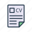 cv, document, file, page, resume 