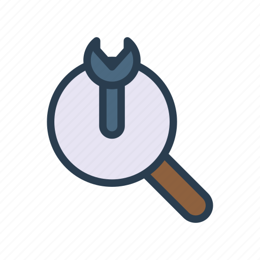 Glass, magnifier, search, setting, spanner icon - Download on Iconfinder