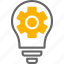 light, bulb, cog, electricity, idea 