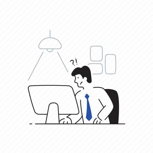 Business, man, businessman, work, office, computer illustration - Download on Iconfinder