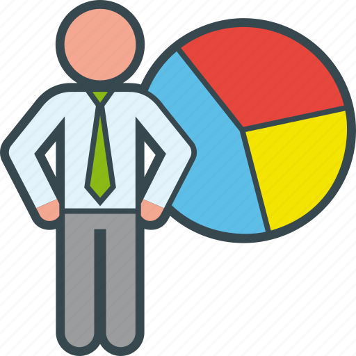 Analytics, business, graph, man, pie, statistics icon - Download on Iconfinder