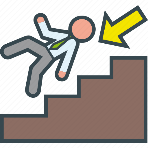 Career, down, executive, fall, stairs, work icon - Download on Iconfinder