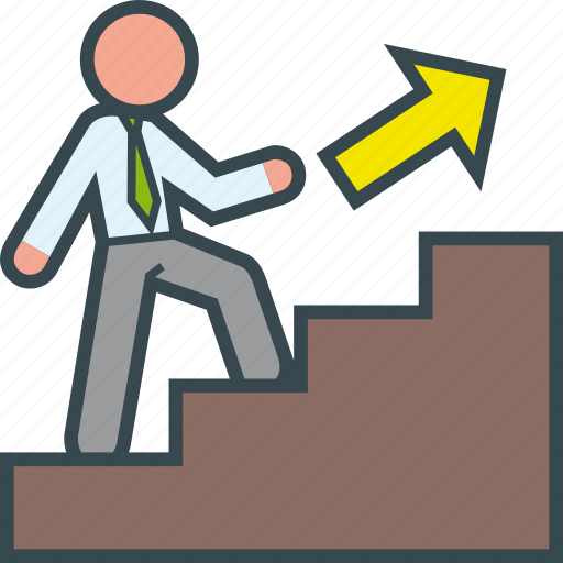 Career, executive, promotion, stairs, up, work icon - Download on Iconfinder