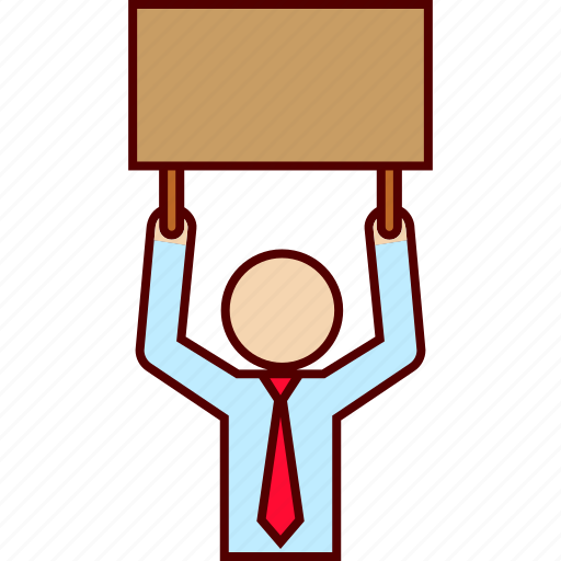 Ad, advertising, board, businessman, cardboard, sign icon - Download on Iconfinder
