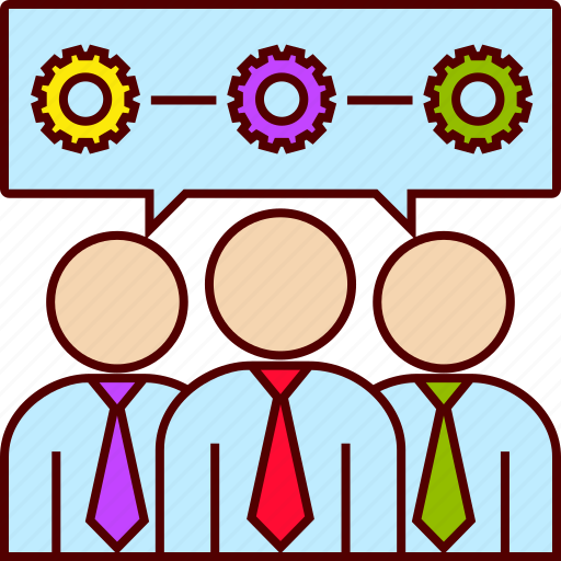 Business, conversation, gear, group, people, process, teamwork icon - Download on Iconfinder