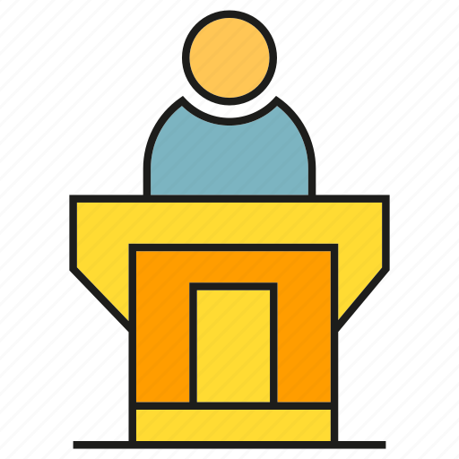 Business, conference, office, organization, podium, presentation, speaker icon - Download on Iconfinder