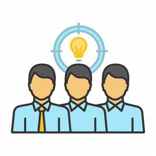 Brainstorming, idea, lightbulb, people, target, team, teamwork icon - Download on Iconfinder
