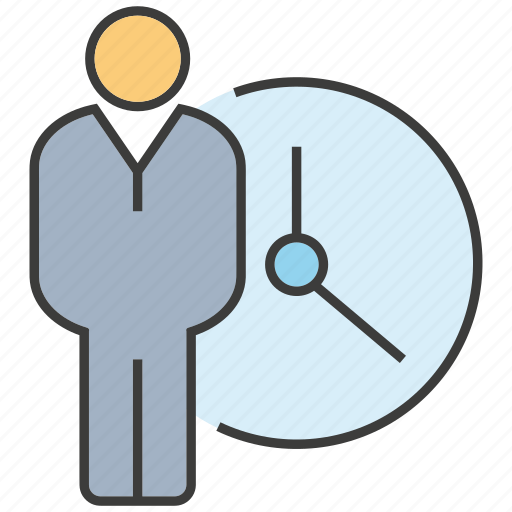 Clock, man, people, time, time management icon - Download on Iconfinder