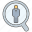 human resource, job, magnifier glass, people, recruiting, recruitment, search 