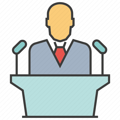 Boss, business, conference, leader, podium, speaker, talk icon - Download on Iconfinder