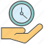 clock, hand, hold, time, time management 
