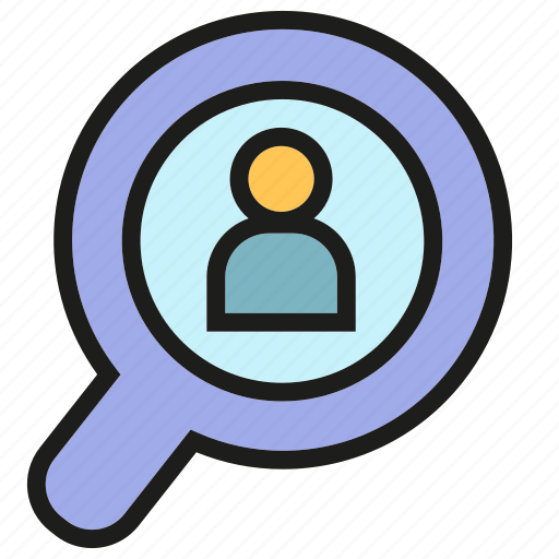 Human resource, magnifier, people, recruitment, search icon - Download on Iconfinder