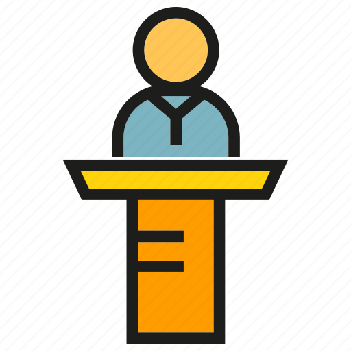 Conference, leader, meeting, people, podium, speaker icon - Download on Iconfinder