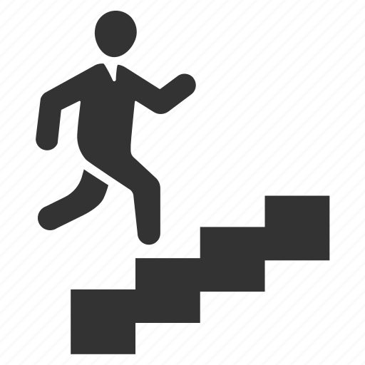 Business success, career, running, stairs, up icon - Download on Iconfinder
