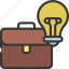 business, ideas, briefcase, light, bulb 