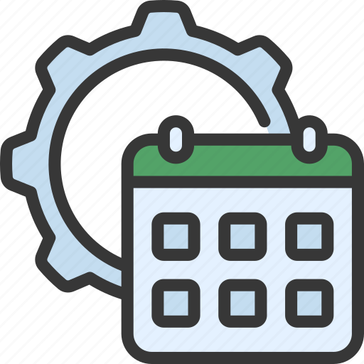 Schedule, management, cog, gear, calendar icon - Download on Iconfinder