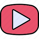 broadcast, youtube button, streaming, video