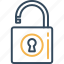 unlock, access, open lock, security, lock 