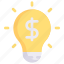 business, marketing, idea, light, bulb, creativity, dollar 