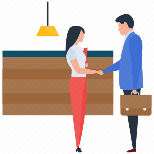 Business communication, business meeting, consulting, coworking people, official discussion, talking illustration - Download on Iconfinder