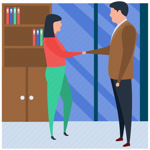 Business deal, business meeting, coworking people, hand shaking, official discussion, talking illustration - Download on Iconfinder