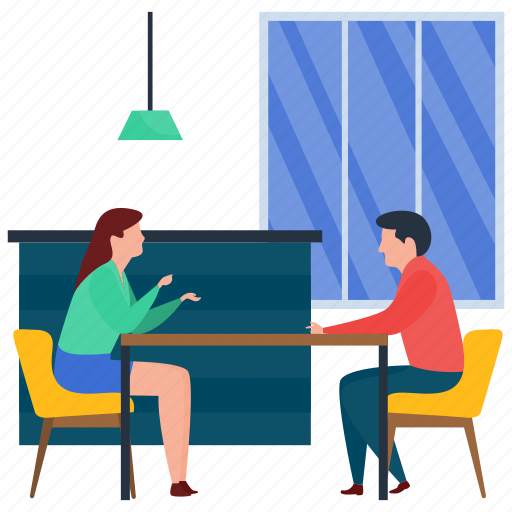 Business communication, business deal, business meeting, consulting, coworking people, official discussion, talking illustration - Download on Iconfinder