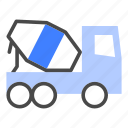 truck, concrete, cement, transport, mixer, vehicle