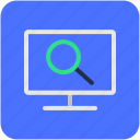 magnifier, monitor, search result, searching, web search