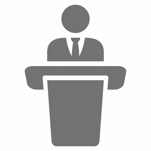 Conference, suit, tie, podium, speech, lecture, businessman icon - Download on Iconfinder