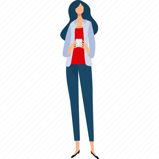 People, woman, standing, pose, profile, user, avatar illustration - Download on Iconfinder