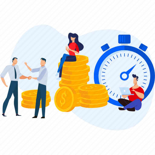People, consulting, business, time, money, finance, auction illustration - Download on Iconfinder