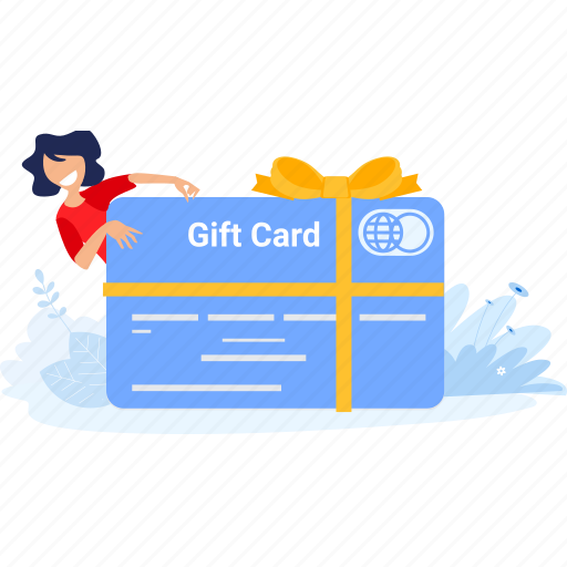 Gift card, shopping, voucher, shop, discount, sale, store illustration - Download on Iconfinder