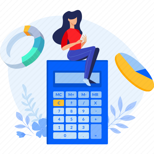 People, business, finance, calculator, calculating, accounting, analytics illustration - Download on Iconfinder