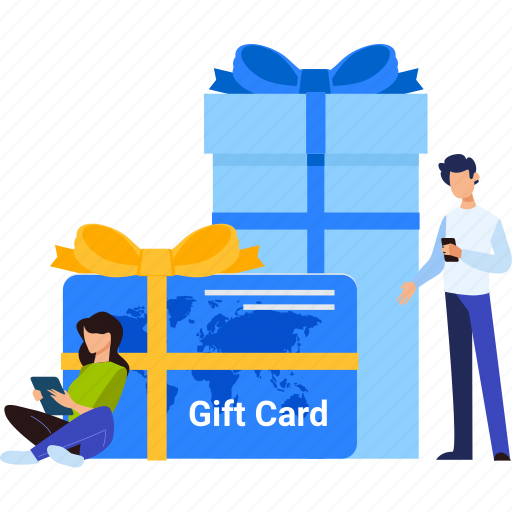 People, gift, cart, present, shopping, shop, ecommerce illustration - Download on Iconfinder
