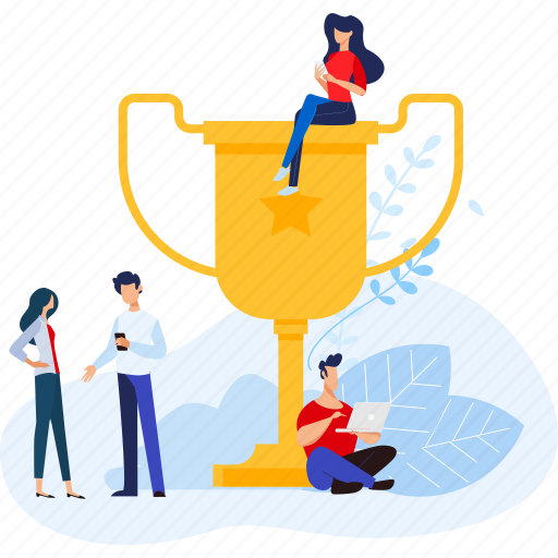 People, success, achievement, winner, goal, trophy, award illustration - Download on Iconfinder
