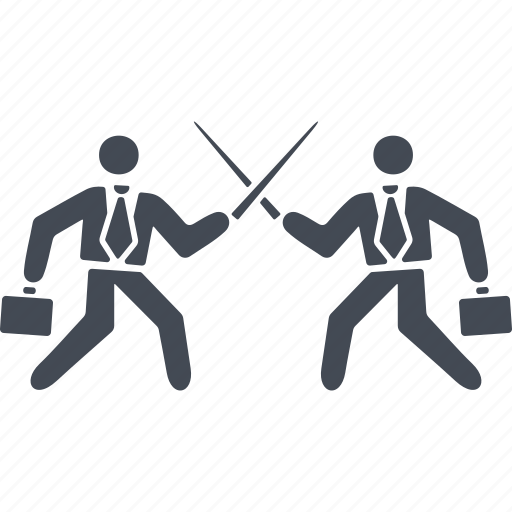 Business people conflict, fighting with swords, conflict, showdown icon - Download on Iconfinder