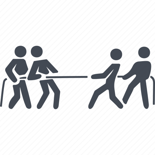 Business people conflict, tug of war, showdown, separation icon - Download on Iconfinder