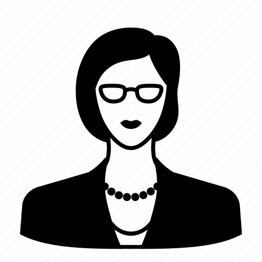 Avatar, bw, corporate, glasses, lady, miss, reception icon - Download on Iconfinder