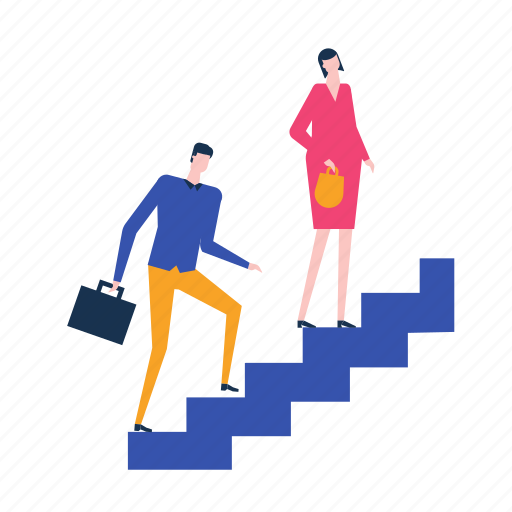 Staircase, career, climbing, managers illustration - Download on Iconfinder