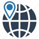 global, location, map pin, navigation