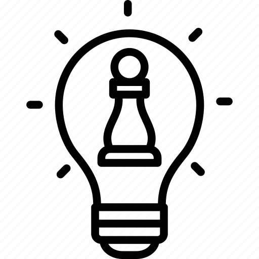 Bulb, chess pawn, idea, planning, strategic thinking icon - Download on Iconfinder