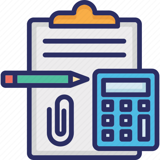 Accounting, calculation, calculator, clipboard, pencil icon - Download on Iconfinder