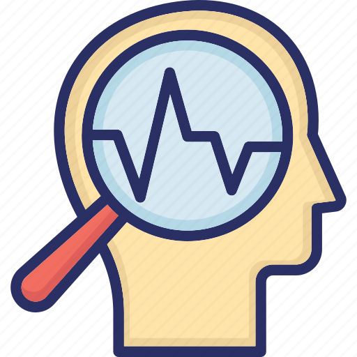 Analysis, awareness, head, magnifier, self observation icon - Download on Iconfinder